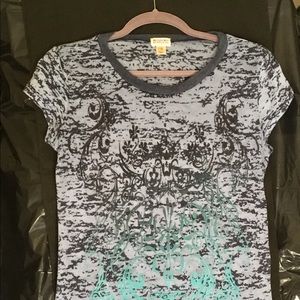 Blue paper thin “burn-out” T-shirt